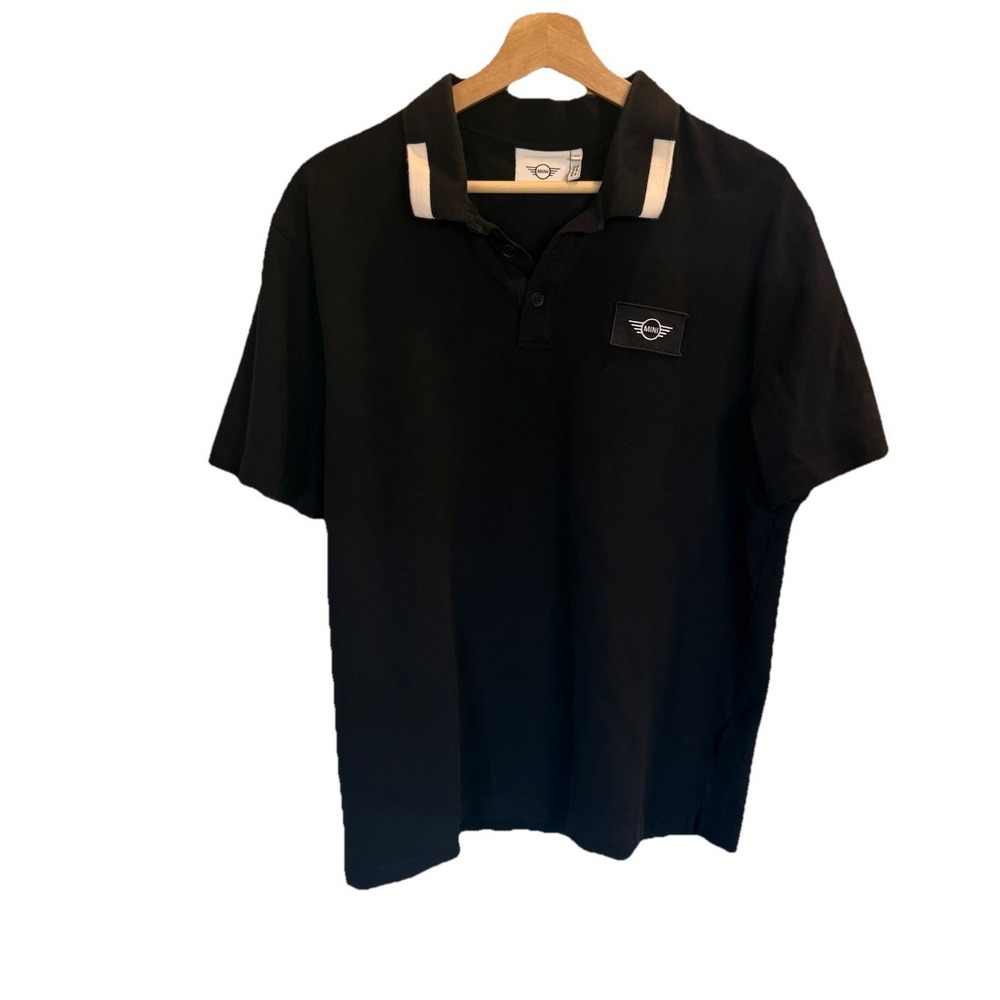Mini Genuine Mens XL Black Small Logo Patch Shirt Automotive Cars Casual